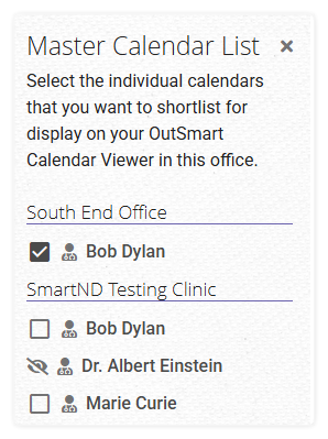 How do I add more calendars to my calendar shortlist from the calendar master list - shows the Calendar master list and how to check and add more calendars to your Shortlist. 